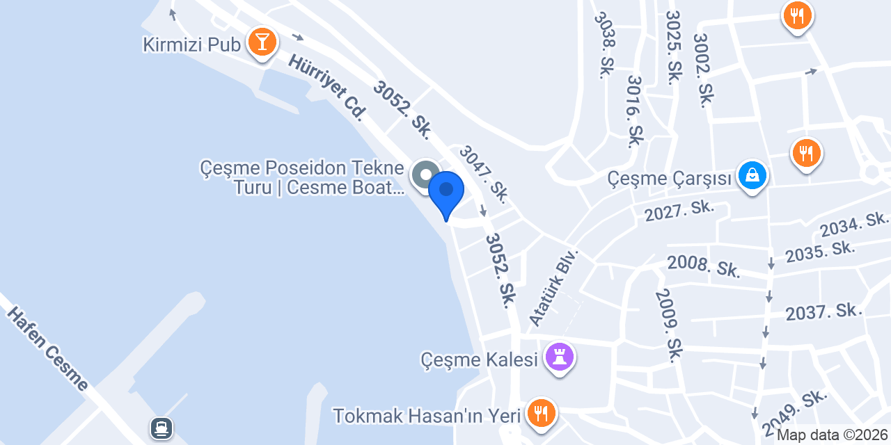 Çeşme Lady Bente-Tekne Turu konumu