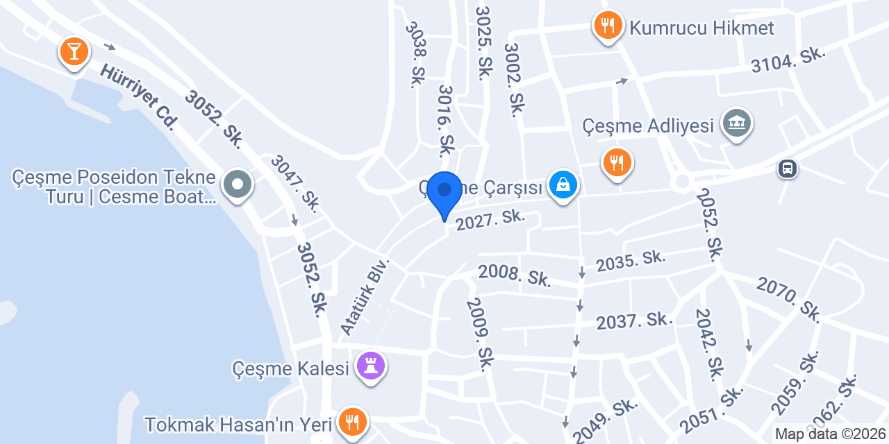 Yalı Ülker Fırın Alaçatı konumu