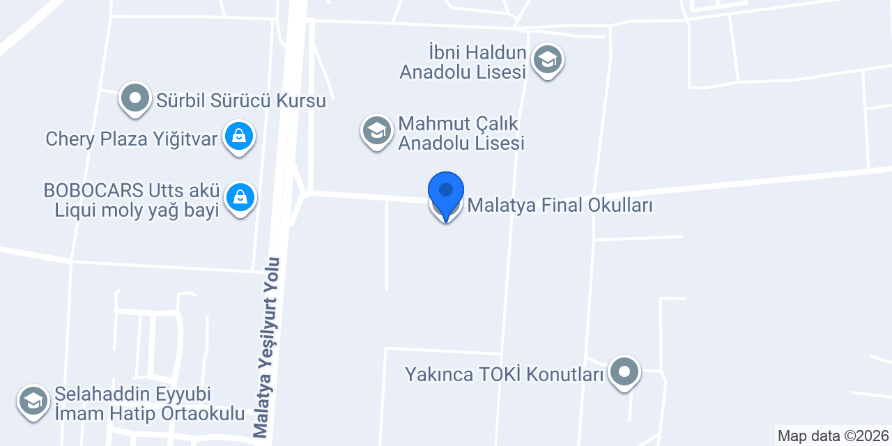 Malatya Final Okulları konumu