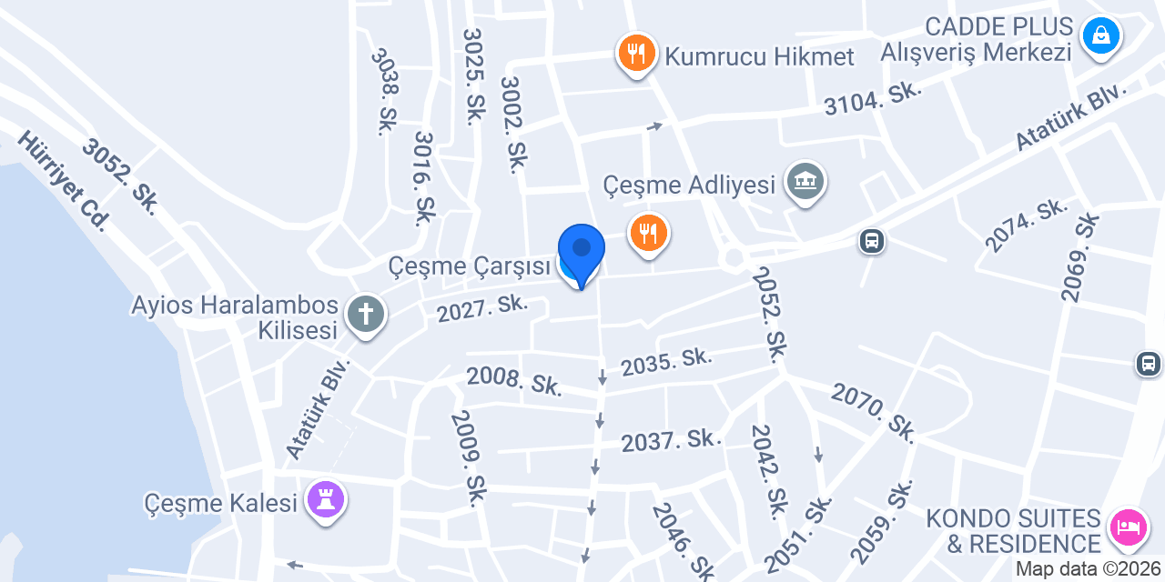 Akbank Çeşme Şubesi konumu