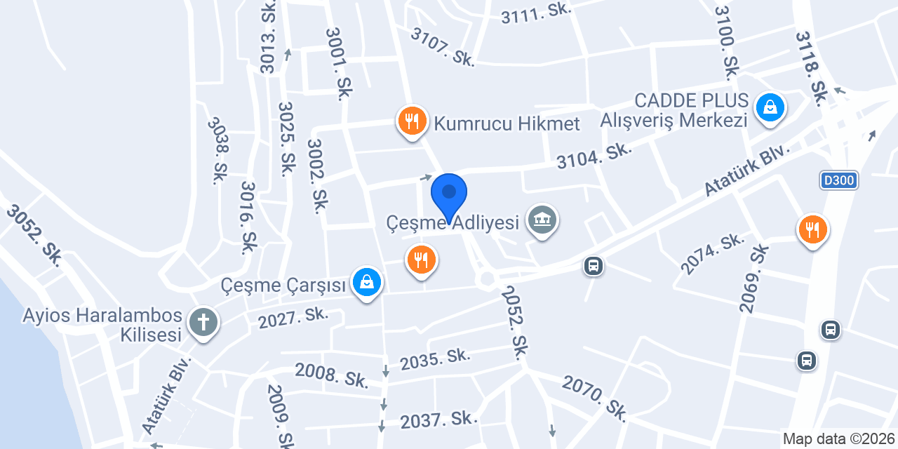 Mıstık Otel Çeşme konumu