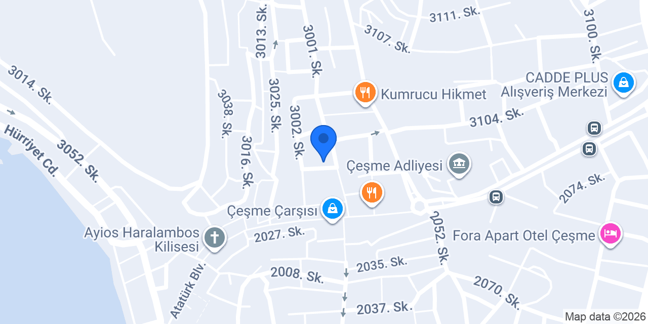 Çeşme Camcı İsmail Usta konumu