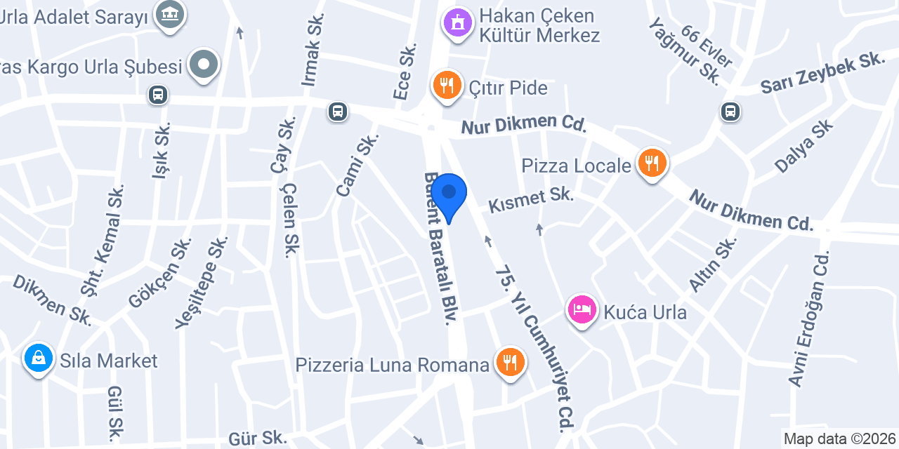 urlaçıkışlıturlar konumu