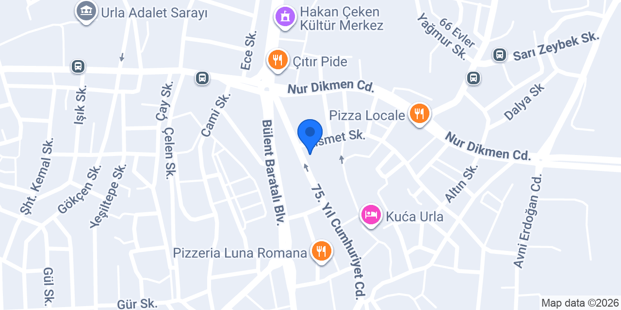 Kor Ateş URLA konumu