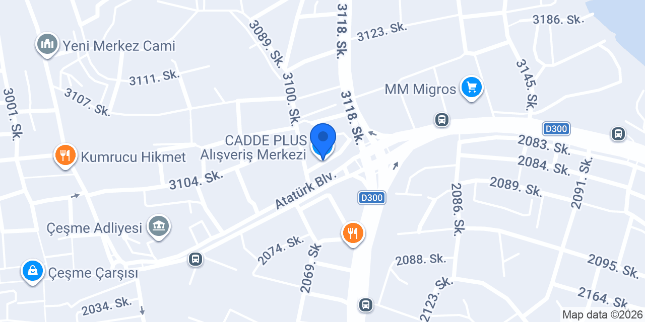 Mavi - ÇEŞME CADDE PLUS konumu