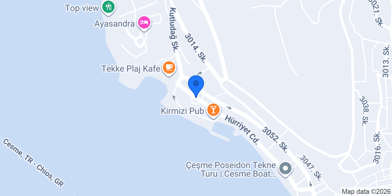 Saatli Suites Çeşme konumu