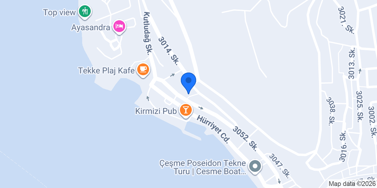 Eylül 16 Otel Çeşme konumu