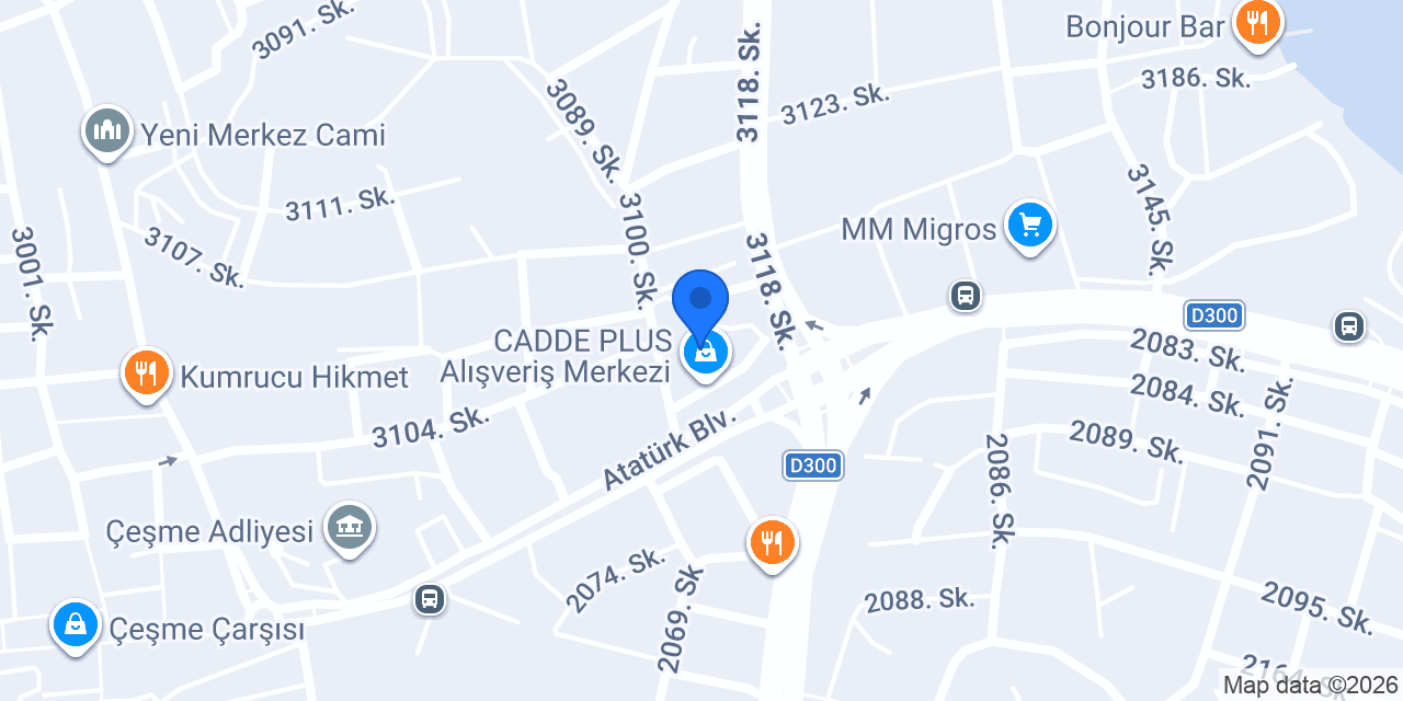 Pasaport Pizza Çeşme konumu