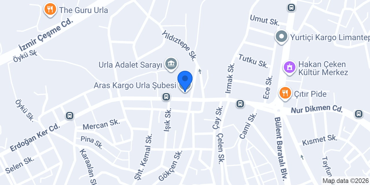 Aras Kargo Urla Şubesi konumu