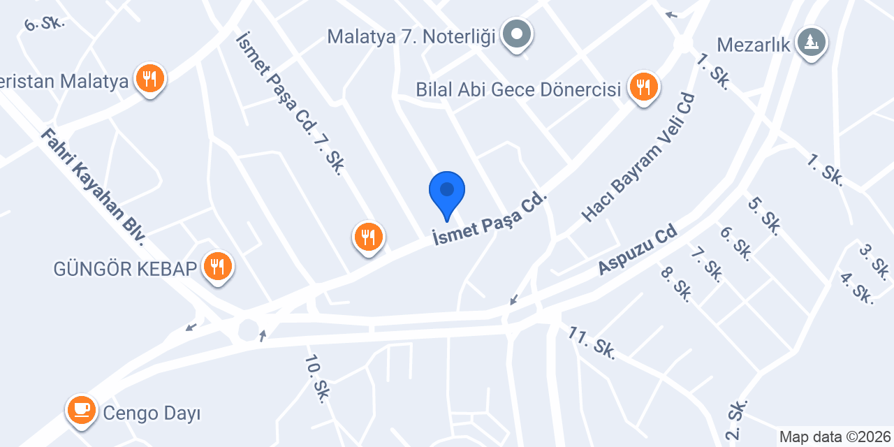MALATYA DOĞA VETERİNER KLİNİĞİ konumu