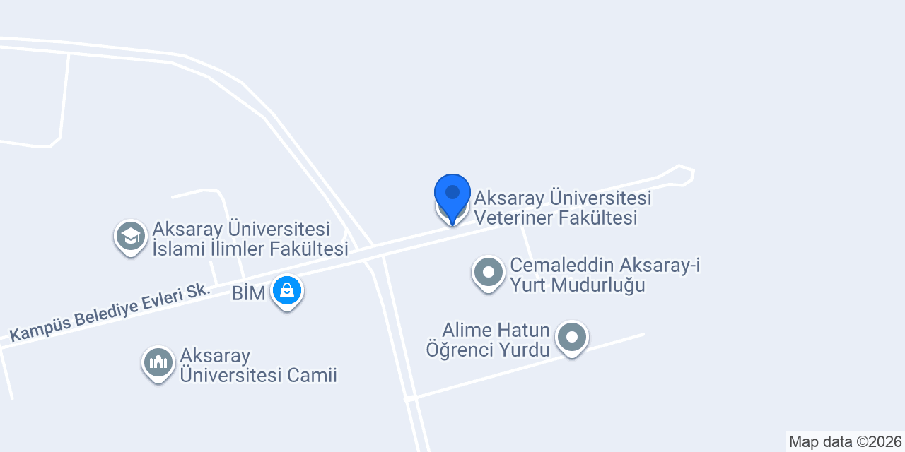 Aksaray Üniversitesi Veteriner Fakültesi konumu