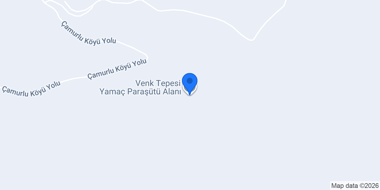 Venk Tepesi Yamaç Paraşütü Alanı konumu