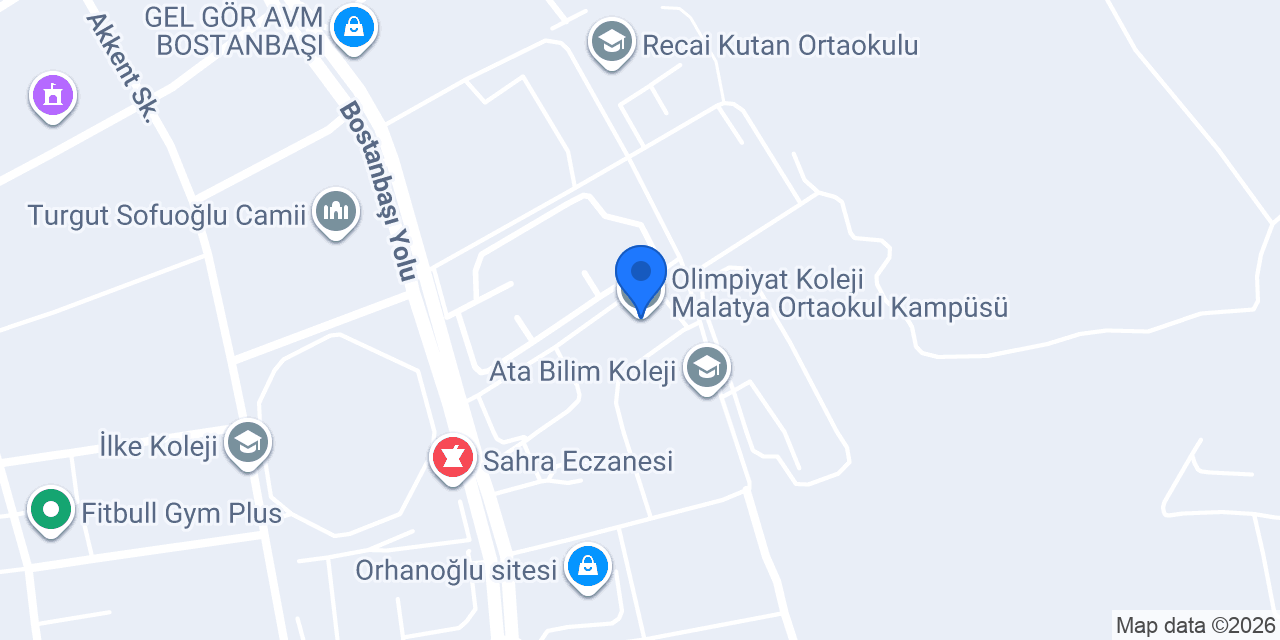 Olimpiyat Koleji Malatya Ortaokul Kampüsü konumu