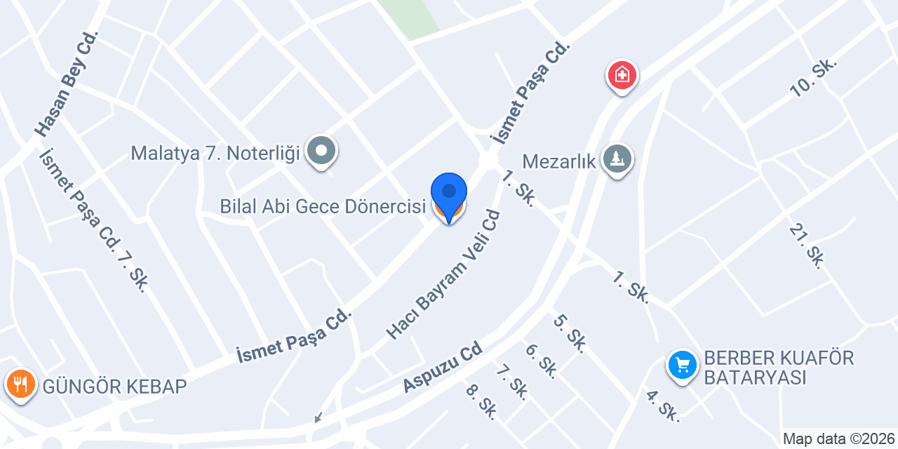 Bilal Abi Gece Dönercisi konumu