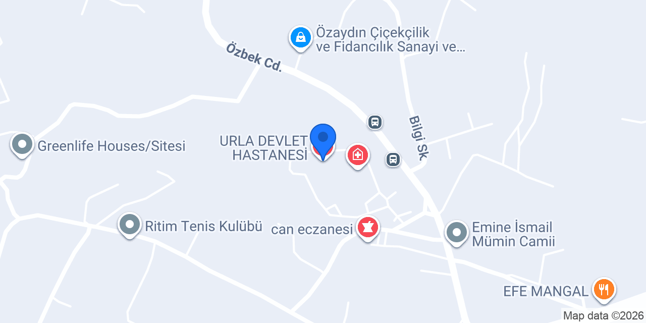 URLA DEVLET HASTANESİ konumu