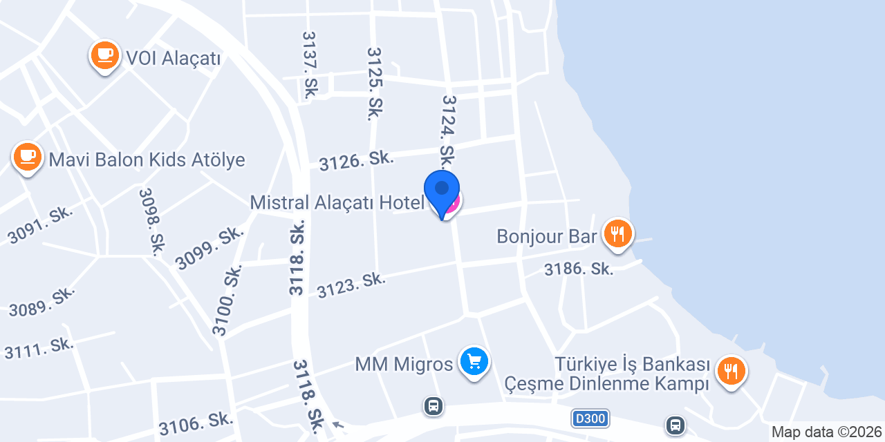 Mistral Alaçatı Hotel konumu