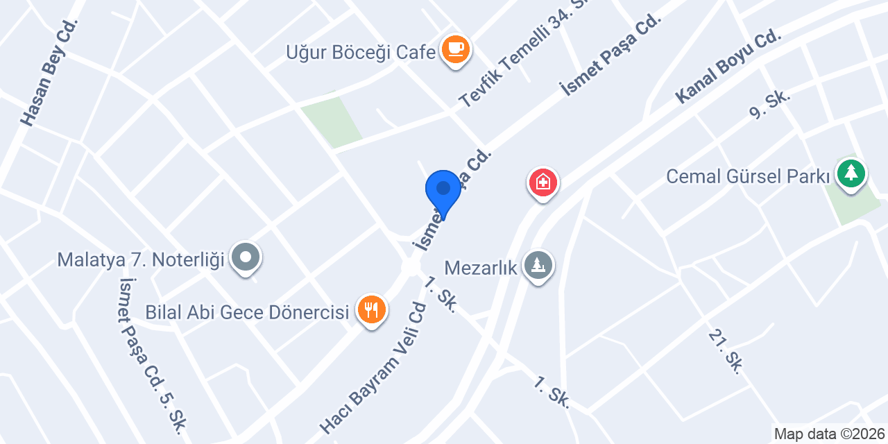 Yeniyol Otolastik Malatya konumu