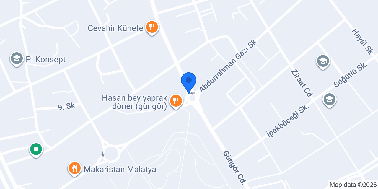 Maydonoz Döner Malatya Yeşilyurt konumu