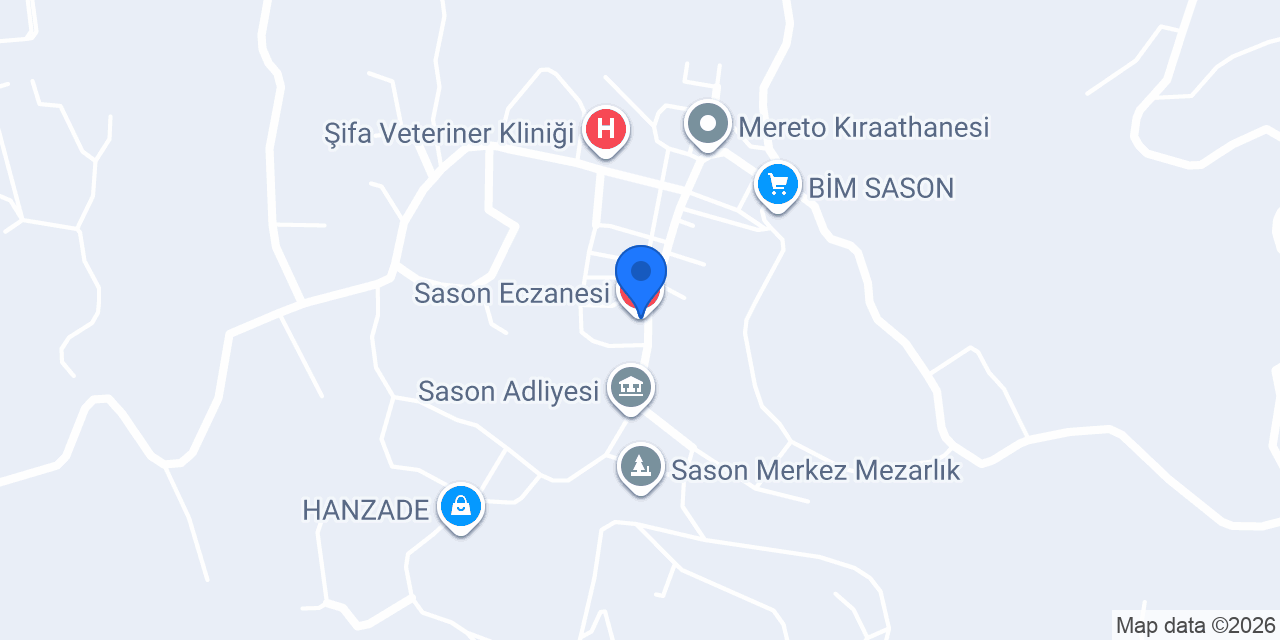 Sason Eczanesi konumu