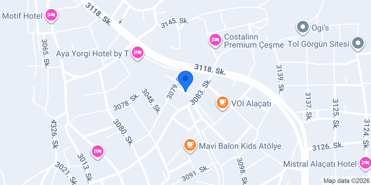 Sakız Çiçeği Pansiyon konumu