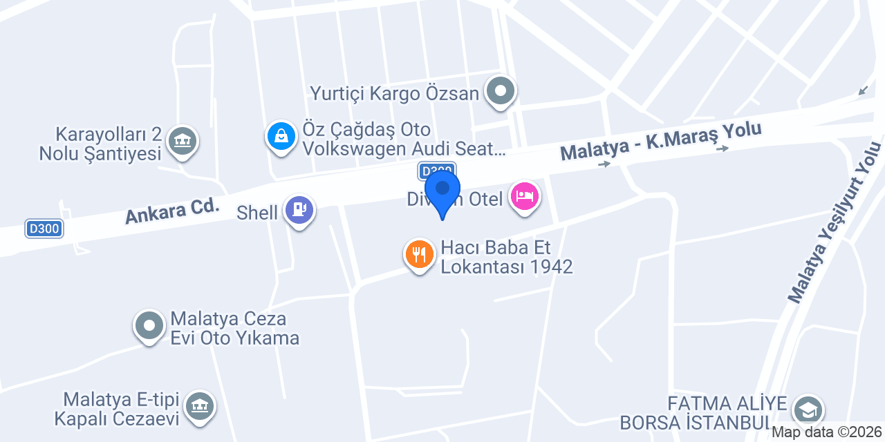 Vakıf Katılım Malatya Çevreyolu Şubesi konumu