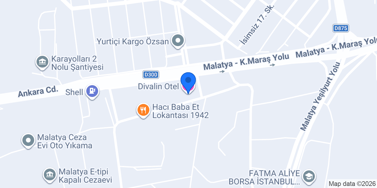 Divalin Otel konumu
