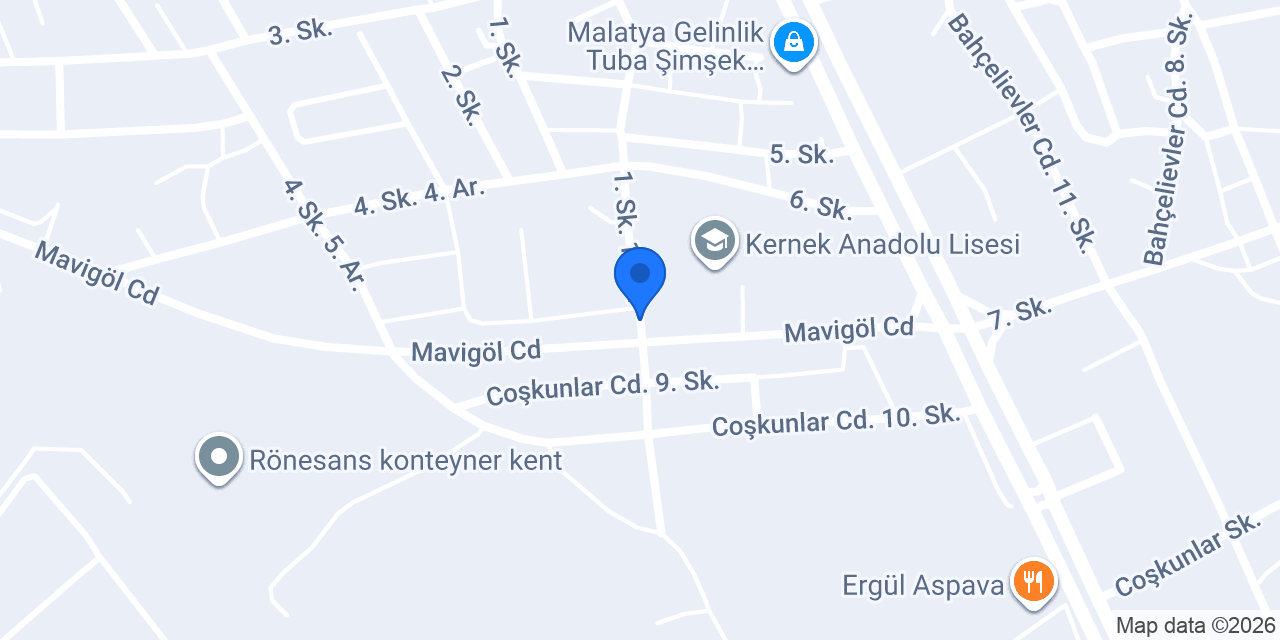 Malatya Kernek Anadolu Lisesi konumu