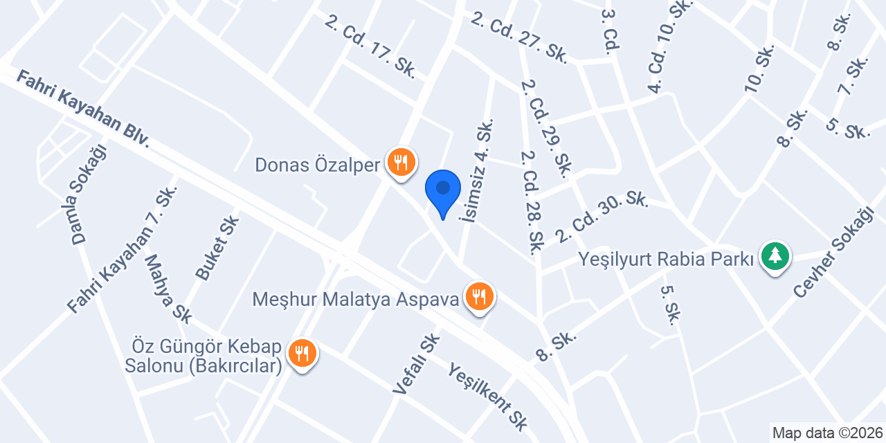 YEŞİLYURT SÜRÜCÜ KURSU konumu
