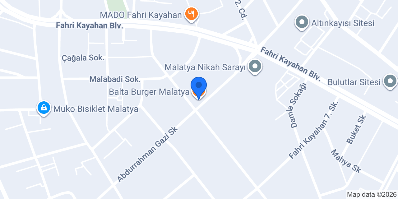 Balta Burger Malatya konumu