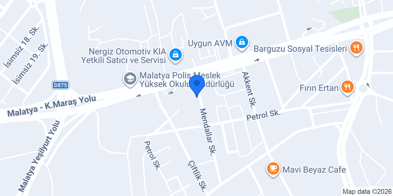 MALATYA DOĞA LİFE HOTEL konumu