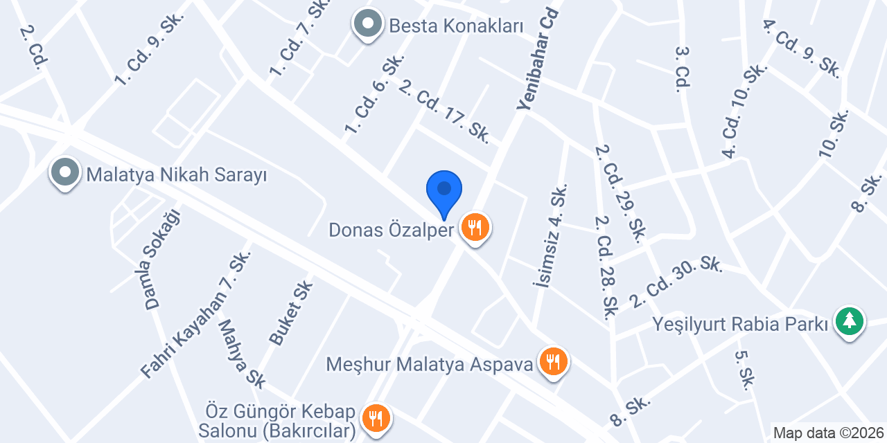 Malatya Melidya Veteriner Kliniği konumu