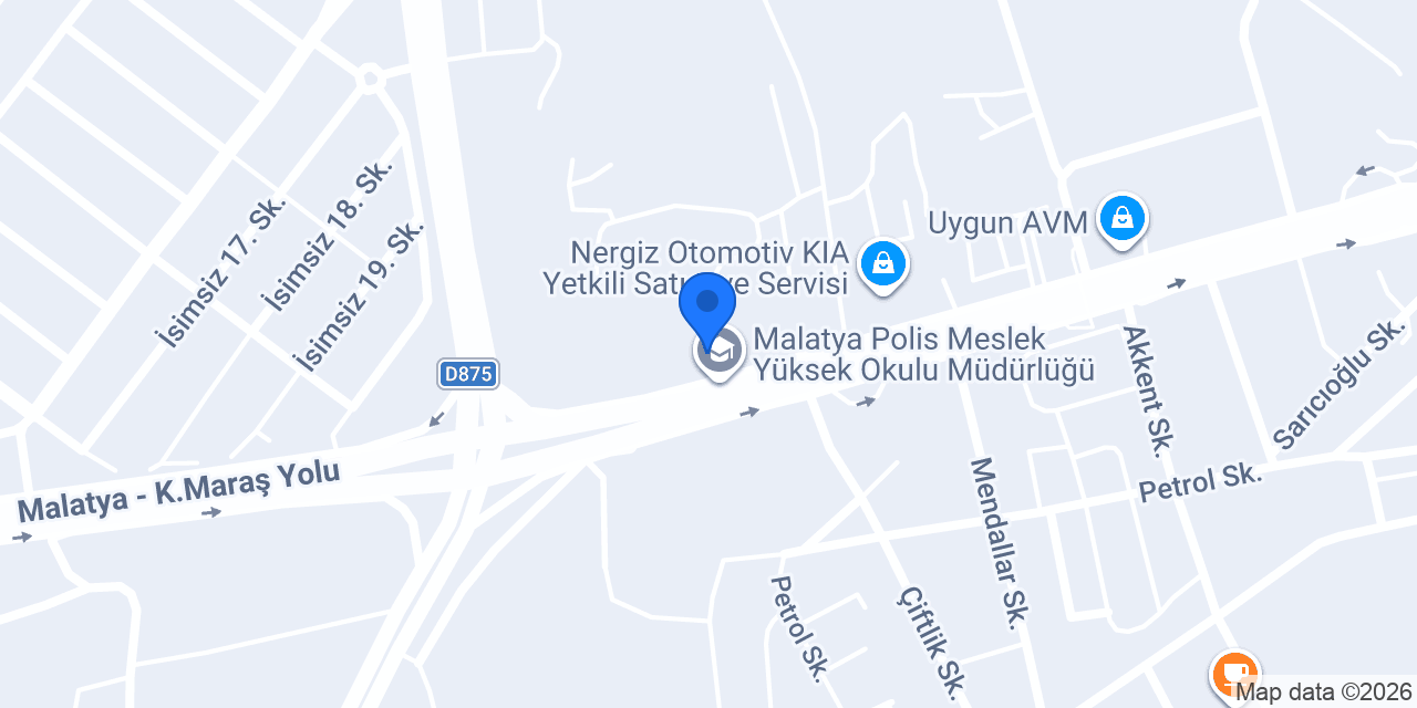 Malatya Polis Meslek Eğitim Merkezi konumu