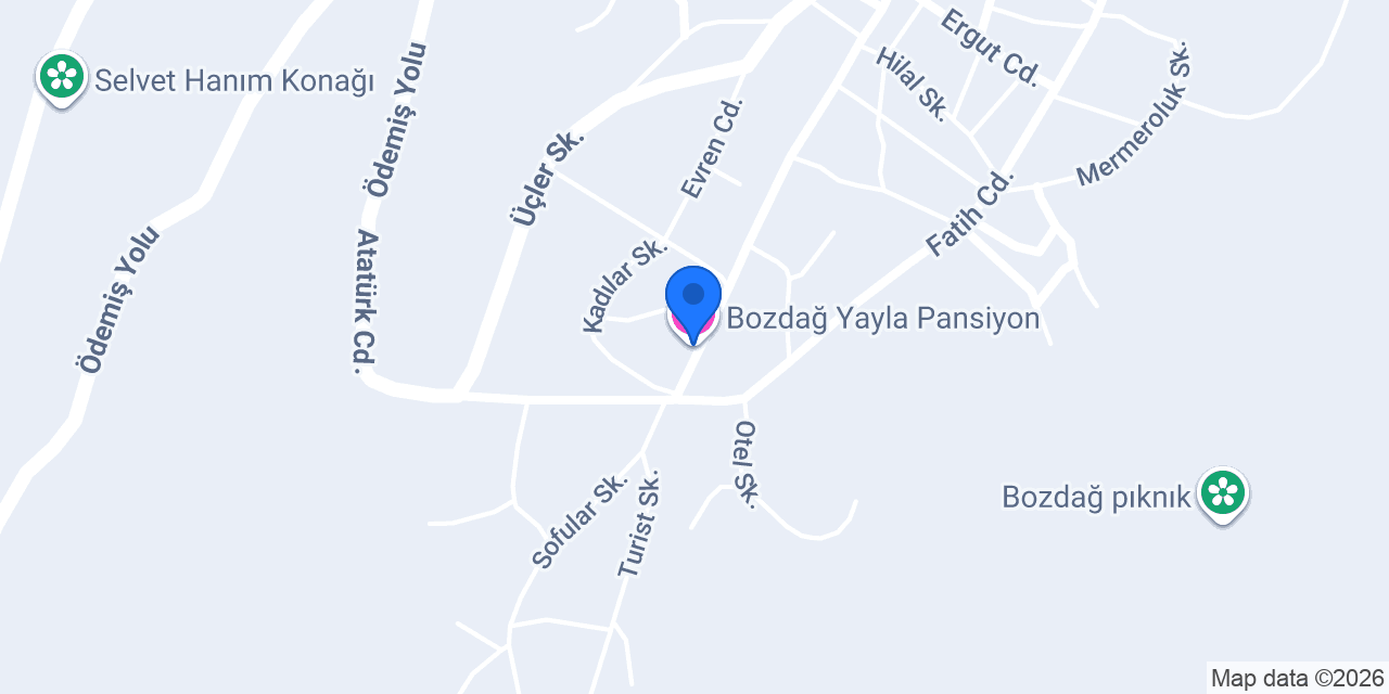 Bozdağ Yayla Pansiyon konumu