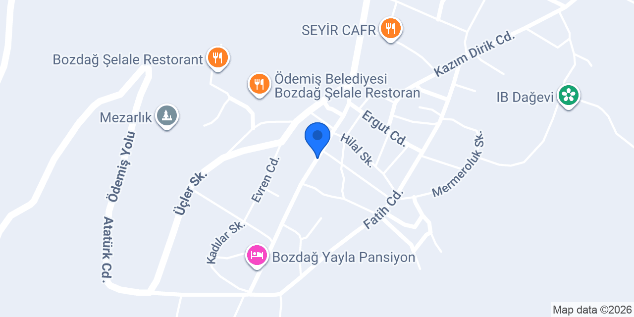 Bozdağ katmer fırını konumu