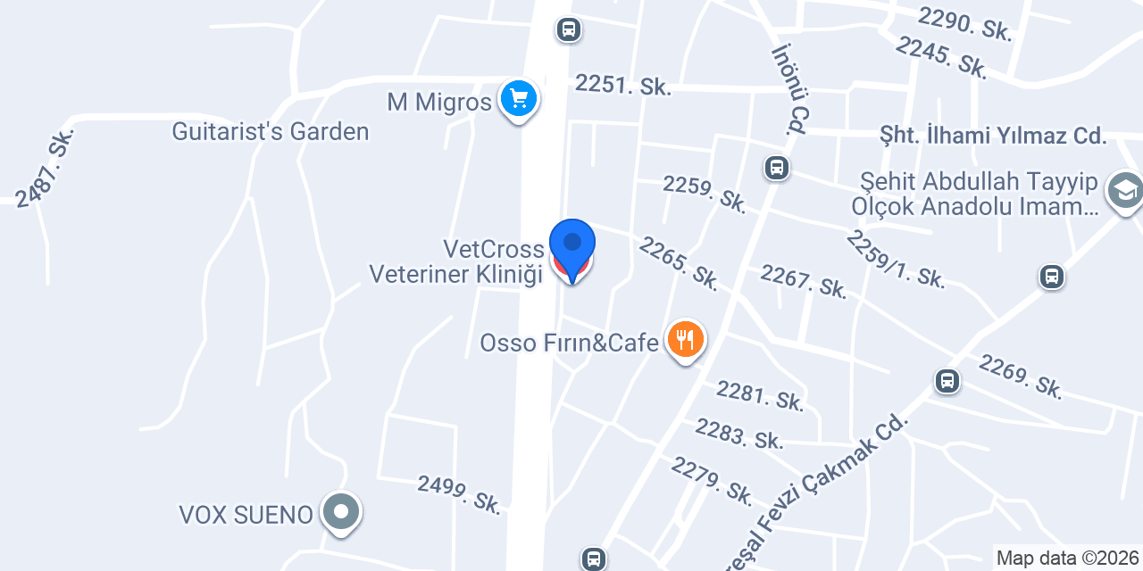 VetCross Veteriner Kliniği konumu