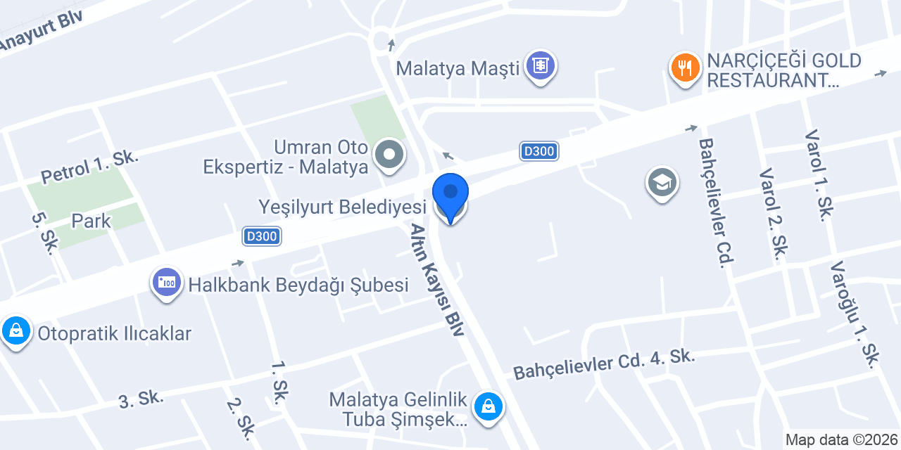 Yeşilyurt Belediyesi konumu