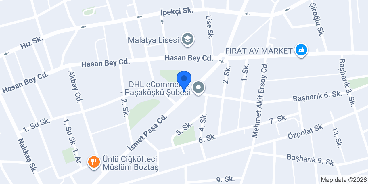 Malatya Çiçek Center konumu