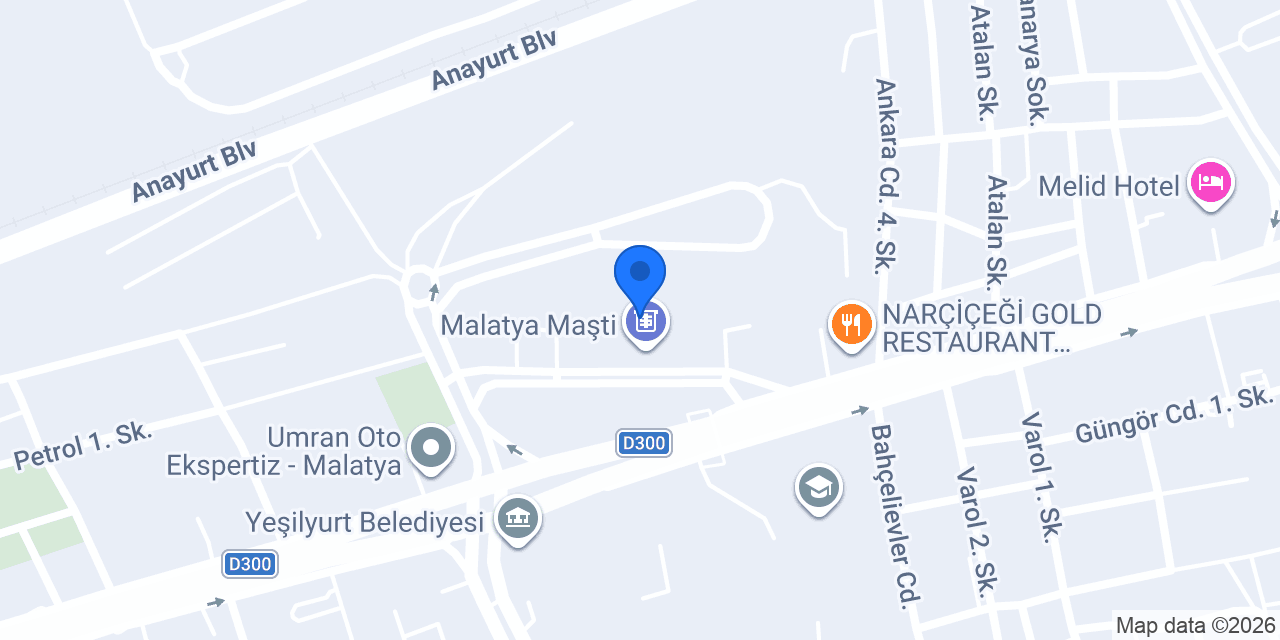 Malatya Otobüs Terminali konumu