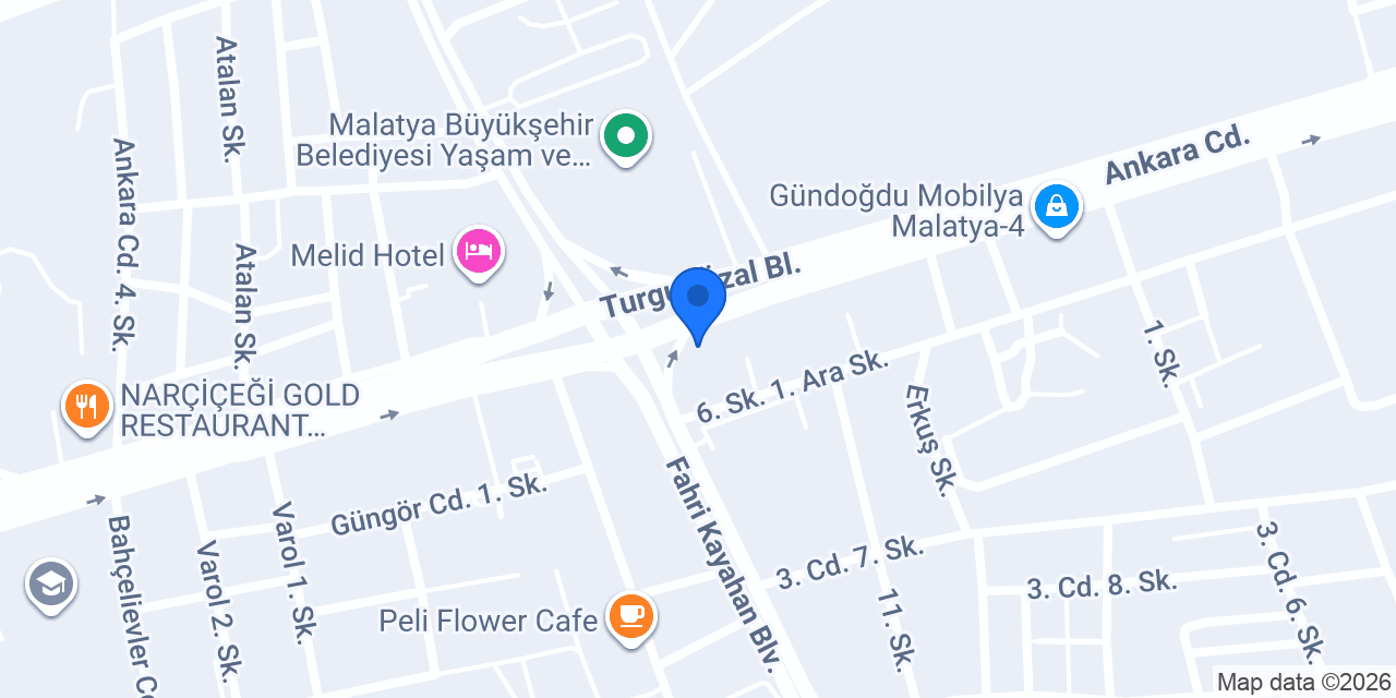 Kelebek Mobilya - Malatya konumu