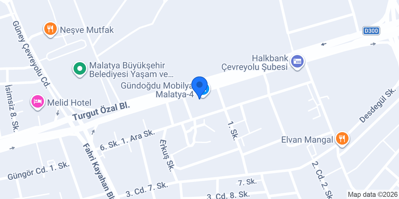 Malatya İnegöl Mobilya konumu