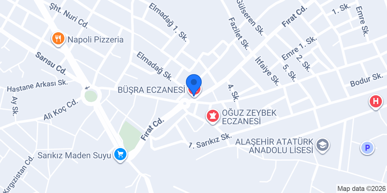 BÜŞRA ECZANESİ konumu