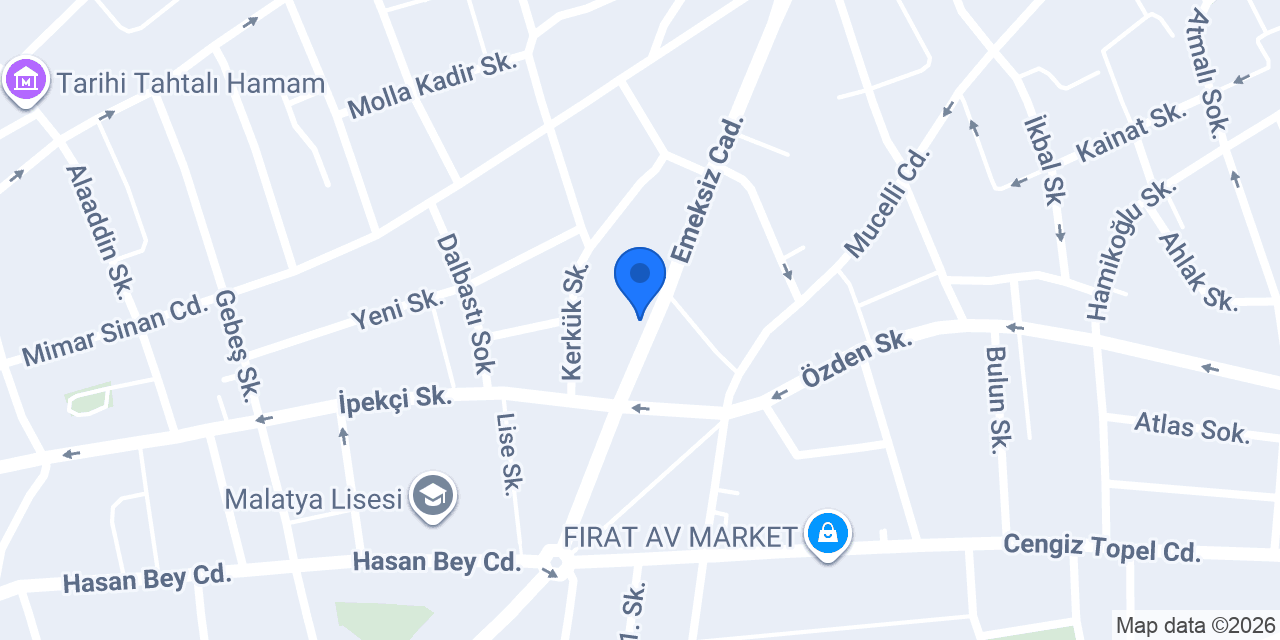 Öz Gayret matbaasi konumu