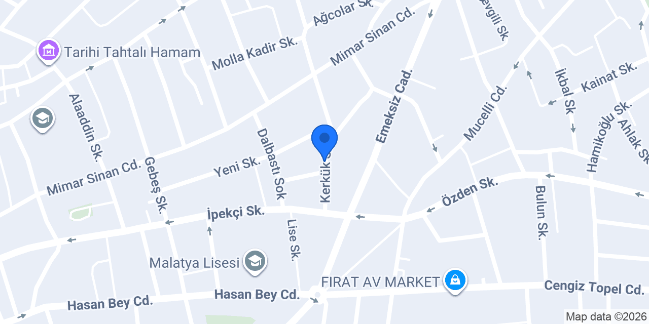 Malatya Mimarsinan 2.El eşya konumu