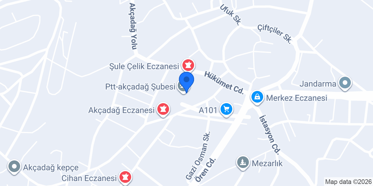 Ptt-akçadağ Şubesi konumu