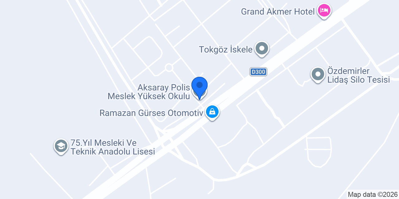 Aksaray Polis Meslek Yüksek Okulu konumu