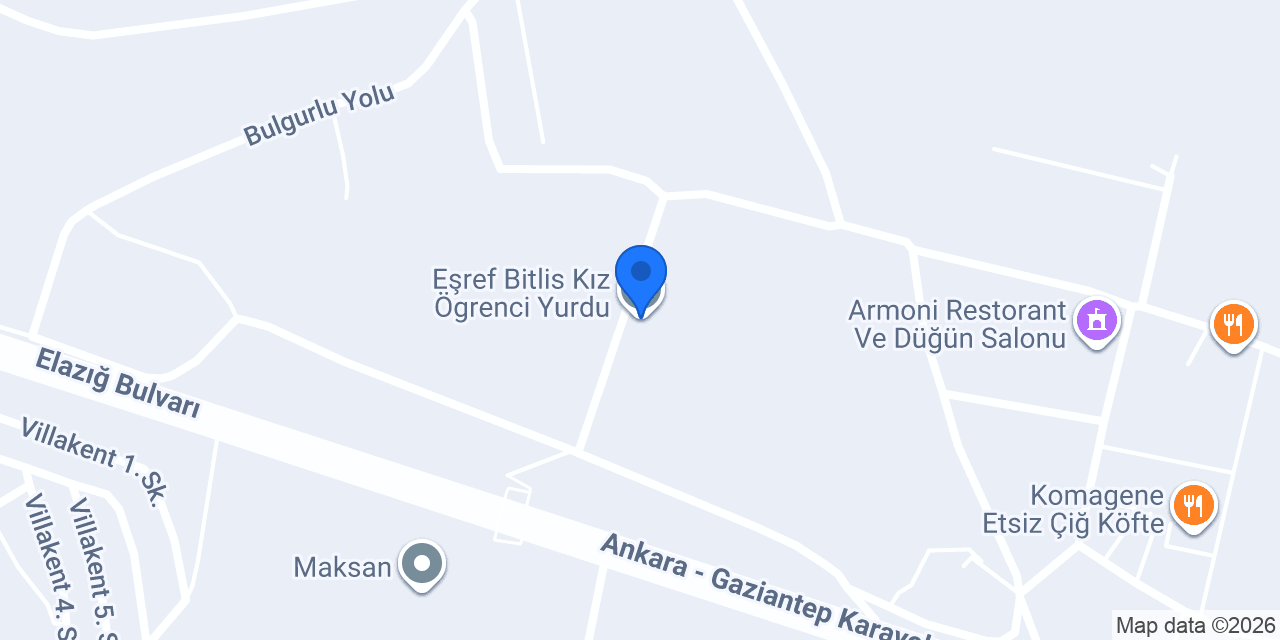 Eşref Bitlis Kız Ögrenci Yurdu konumu