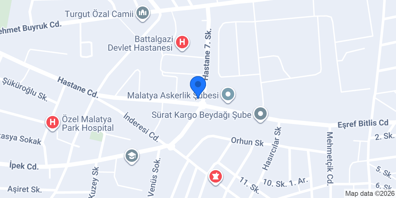 Battalgazi Belediyesi Hastane Kafe konumu