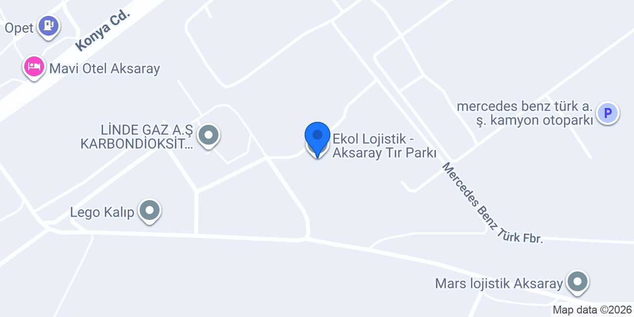 Ekol Lojistik - Aksaray Tır Parkı konumu