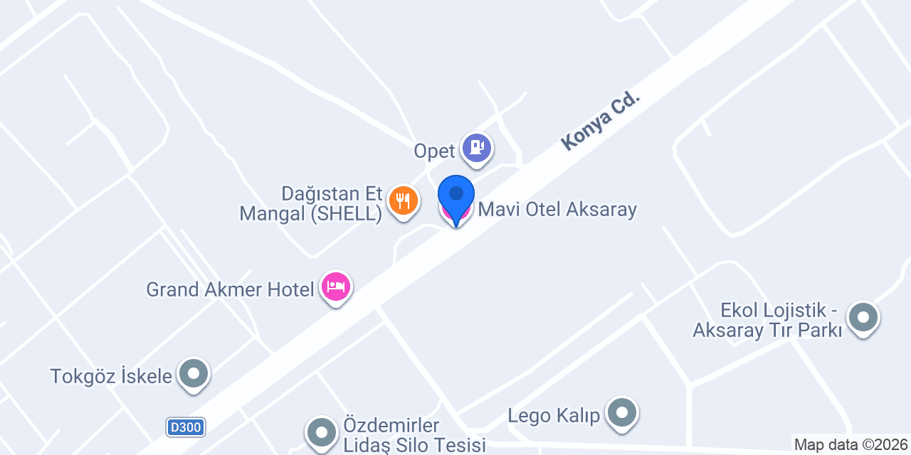 Mavi Otel Aksaray konumu