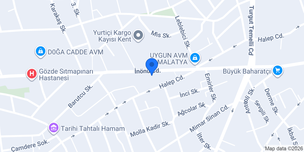 Malatya ANI Rent A Car konumu